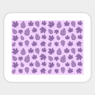 Autumnal Leafs in Purple Tones - Nature Pattern Sticker